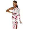 Casual Dresses Fresh Fruit Print Bodycon Dress Womens Cute Cherry Mönster Kawaii Maxi Long Sleeve Street Style Gift Idea