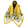 Sjaals 90cm Lelie Bloemenprint Gevoel Haar Sjaal Vrouwen Mode Sjaal Wraps Bufanda Dames Halsdoek Hoofdbanda Hijab Accessoires