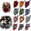 Dog Apparel Bandanas Large Pet Scarf For Cotton Plaid Washable Bow Ties Collar Cat Accessories Supplies