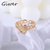 Trouwringen Rvs Hart Ring voor Vrouwen Verstelbare Opening Leuke Liefde Mode-sieraden Chain Link Finger Party Gift 230801
