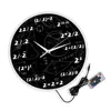 Wall Clocks Formula Two O'Clock Mathematical Clock For Teacher Office Decor Math Theme LED Lighting Glow In The Dark Watch