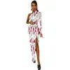 Casual Dresses Fresh Fruit Print Bodycon Dress Womens Cute Cherry Mönster Kawaii Maxi Long Sleeve Street Style Gift Idea