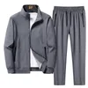 Men's Tracksuits Spring And Autumn Plus Size 8xl Sports Set For 2023 Casual Loose Jogging Suit Cardigan Coat Pants 2-Piece