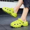 Klädskor Summer Kvinnor Sandaler Green Platform Heels Non-Slip Wedges For Outdoor Beach Slippers Fashion Garden