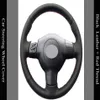 Coprivolante per auto cucito a mano in pelle nera fai-da-te per Toyota Corolla 2004-2006215S