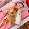 Water Bottles F63A Lovely Cartoon Bear Straw Cup Bottle With Lid Leakproof Reusable Home Travel Couples Children Festival Gift 250ml