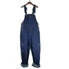 Men's Jeans Overalls Jumpsuit Large Size Strap Straight Blue With 7 Pockets More Sizes 30-48 50 Denim