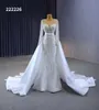 Abito da sposa con scollo a cuore con colletto e strascico a maniche lunghe, moda lusso SM222226