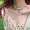 Choker Vintage Lussuoso Delicato Campana Orchidea Ciondolo a forma di fiore Muti Strati Perla Collana da donna a catena lunga placcata argento