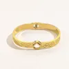 Bellissimi designer placcati in oro F Bangle Bracciale gioielli in acciaio inossidabile per regalo da donna