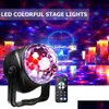 Projector Lamps Epacket Portable Laser Lamp Stage Led Lights Rgb Seven Mode Lighting Mini Dj With Remote Control For Christmas Par22 Dhmz8