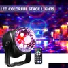 Projector Lampen Epacket Draagbare Laserlamp Podium Led Verlichting Rgb Zeven Modus Verlichting Mini Dj Met Afstandsbediening Voor Kerst Par22 Dhmz8