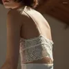 Femmes réservoirs dentelle Wrap poitrine haut femmes bretelles gilet soutien-gorge beauté dos sous-vêtements 2023 été Sexy mode sangle réglable sans