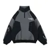 Herren Hoodies Sweatshirts Half Zipper Stitching Plus Fleece Street Motorrad Mantel Hoodie 230731