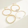 Link Bracelets 4PCS Exaggerated Punk Shiny Bracelet Personality Fried Dough Twist Shape Imitation Gem Luxury Woman 2023