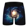 Cuecas dos homens espaço galáxia impresso engraçado boxers briefs novidade boxer shorts humorístico roupa interior masculina marca breathbale calcinha