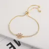 Charm Armbänder Xuanyu Personalisierte und modische acht Blütenblumenkristall -Zirkon -Verstellbares Armband Freundschaft Schmuck für Frauen