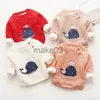 Vest Warme Kinderen Truien Baby Jongens Meisjes Kid Winter Kleding Baby Cartoon Walvis Ontwerp Truien Peuter Oneck Fluwelen Trui J230801