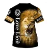 Mannen T-shirts Leeuw En Prairie King 3D Gedrukt T-shirt Koele Zomer Kleding Modieuze Straat Grote Sizemen Clothingt Shirt