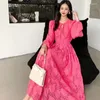 Casual Dresses Vintage Women's Formal Occasion Dress Long Sleeve High Waist Elegant A-line Female Summer Fashion Clothing G864