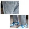 Мужские джинсы 2023, модные мужские летние классические удобные минималистичные свободные мужские брюки в гонконгском стиле, прямые модные повседневные брюки, одежда