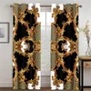 Cortina moderna barroca preta ouro marcas designer luxo fino 2 peças cortinas para sala de estar quarto janela cortina cortina decoração