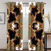 Gardin Modern Barock Black Gold Brands Designer Luxury Thin 2 Pieces Gardiner för vardagsrum sovrum fönster drapera dekor