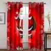 Curtain Chrismas Happy Years Red Santa Claus Gifts 2 Pieces Thin Window Curtains For Living Room Bedroom Drape Decor