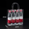 Emballage cadeau 10pcs20pcslot Sacs d'emballage fourre-tout en PVC souple transparent avec boucle à main sac à main en plastique transparent sac cosmétique 230802