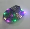 Cowgirl LED Hat Flashing Light Up Sequin Cowboy Hats Luminous Caps Halloween Costume Wholesale