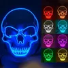 Máscara de iluminação LED de Halloween Assustador Brilhante Fox Rave Purge Festival Cosplay Adereços Homens Mulheres Masquerade Cosplay Traje Demon Slayer