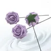 Dekorativa blommor Fantastisk simulering 8cm stam PE -rosor med skumblommhuvuden - Perfekt för ditt drömbröllop