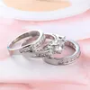 Wedding Rings Lovers' Set Copper For Women And Men Classic White Zircon Ring Fashion Jewelry Engagement Couples Accessories