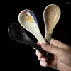 Ложки костяного фарфора Spoon Spoon ОБОРУДОВАНИЯ Керамическая ковша ужин копчена