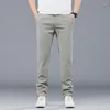 Pantaloni da uomo Summer Chic Youth Business Smart Casual Dritto Sottile Leggero Ice Silk Classic Office Brand Slim Fit