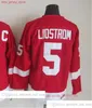 Movie Vintage Hockey 5 Nicklas Lidstrom Jerseys CCM Embroidery 9 Gordie Howe 4 Gordie Howe 7 Ted Lindsay 10 Alex Delvecchio Jersey Red White Green Men