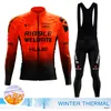 Cycling Jersey Sets Fluorescent Green HUUB Winter Set Men Thermal Fleece Long Sleeve Racing Suit Clothing Bib Pants 230801