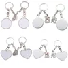 Portachiavi 1Pair Sublimation Blank Keychain Round Heat Transfer Love Valentine's Day Girlfriend Boyfriend Gift