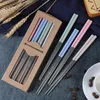 Chopsticks 4pair Pick Up With Case Reusable Multicolor Dishwasher Safe Stainless Steel Home Kitchen Non Slip Dinner Gift Set