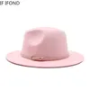 Cappelli a tesa larga Secchiello Regolabile Moda Uomo Donna Rosa Abito da sposa Cappello Feltro Party Jazz Trilby Fedora 230801