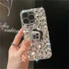 Capas de celular de luxo com cristal de diamante, suporte de espelho de maquiagem, capa de telefone macia para iPhone 13 Pro Max 12 11 XR X XS 7 8 Plus SE 3 Capa protetora L230731