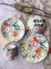 Plates Western Tableware Steak Plate Dish Bowl Mug Flower Night Special Offer