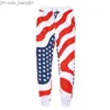 مسارات الرجال 2017 New Fashion Men/Women American Flag Print Tracksuits Crewneck Sweatshirt+Pants 2PCS Pullovers مجموعة بالإضافة إلى S-XXL R2393 T230802