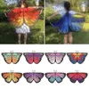 Scarves 2023 Kids Butterfly Wings Cape Girls Fairy Shawl Pixie Cloak Fancy Dress Costume Gift Party Supplies