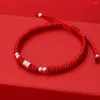 Link Bracciali Bracciale Corda Rossa Lavoro Lavorato A Maglia Affascinante Personalità Retrò Risultati Di Gioielli Unici Per L'ufficio Delle Donne