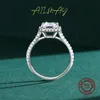 Fedi nuziali Ailmay genuino argento sterling 925 taglio smeraldo classico rettangolo di lusso 3CT AAAAA CZ per le donne gioielli romantici 230802