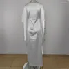 Vestidos casuais mulheres elegantes vestido branco longo cetim seda manga morcego manga solta robe