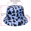 Large Brim Chapeaux Seau Vache Imprimer Chapeau Réversible Pliable Pêcheur Printemps Été Dame Fille Panama Caps Femmes Mode Protection Solaire Cap 230801