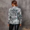 Kvinnors blusar skjortor 2022 Autumn and Winter New Fashion Printing Longsleved Shirt Women's Lapel Snake Pattern Print Shirt Women Blus Tops Femme J230802