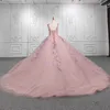 2024 rosa quinceanera klänningar sexiga spaghettiremsapplikationer pärlor älskling handgjorda 3dflower bollklänningar vestidos de 15 anos